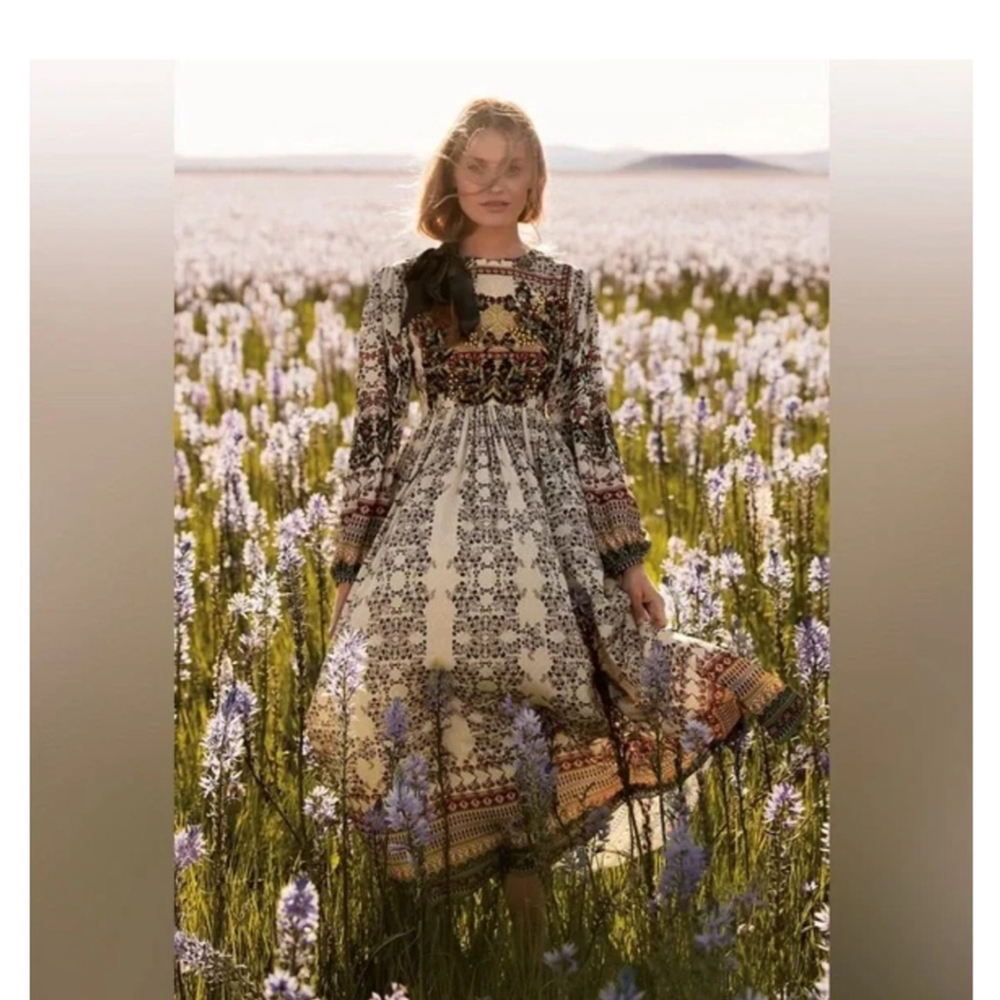 Anthropologie Bhanuni by Jyoti “Far Fields” Beaded Midi Dress – Size 4
